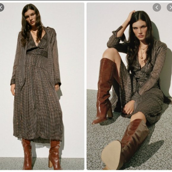 Zara Belted Printed Dress - Picture 8 of 8